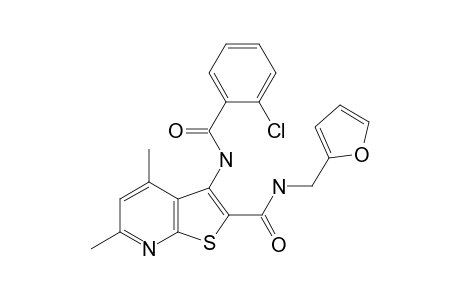 Thieno[2,3-b]pyridine-2-carboxamide, 3-[(2-chlorobenzoyl)amino]-N-(2-furanylmethyl)-4,6-dimethyl-