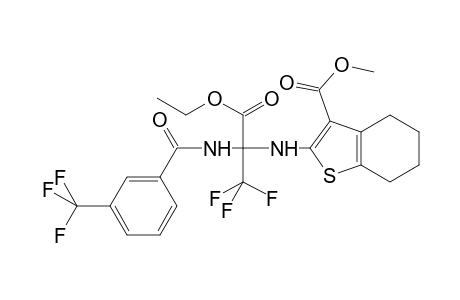 1-Benzothiophene-3-carboxylic acid, 2-[[1-(ethoxycarbonyl)-2,2,2-trifluoro-1-[[3-(trifluoromethyl)benzoyl]amino]ethyl]amino]-4,5,6,7-tetrahydro-, methyl ester