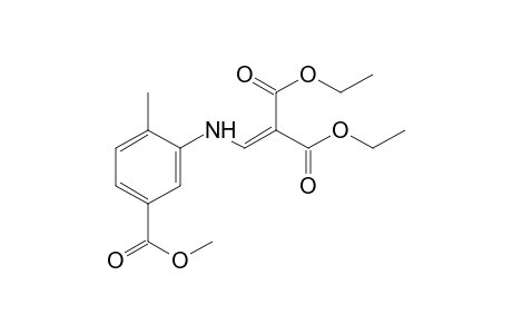 3-[(2,2-dicarboxyvinyl)amino]-p-toluic acid, 2,2-diethyl methyl ester