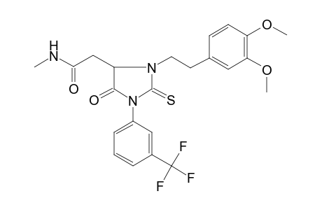 2-{3-[2-(3,4-dimethoxyphenyl)ethyl]-5-oxo-2-thioxo-1-[3-(trifluoromethyl)phenyl]-4-imidazolidinyl}-N-methylacetamide