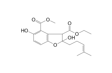 2,5-Dihydroxy-2-(4-methyl-pent-3-enyl)-2,3-dihydrobenzofuran-3,4-dicarboxylic acid, 3-ethyl ester 4-methyl ester