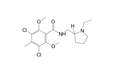 3,5-dichloro-2,6-dimethoxy-N-[(1-ethyl-2-pyrrolidinyl)methyl]-p-toluamide