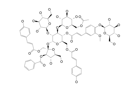 GLOMERATOSE-G;1-O-(E)-PARA-COUMAROYL-(3-O-BENZOYL)-BETA-D-FRUCTOFURANOSYL-(2->1)-[BETA-D-GLUCOPYRANOSYL-(1->2)]-[6-O-ACETYL-BETA-D-GLUCOPYR