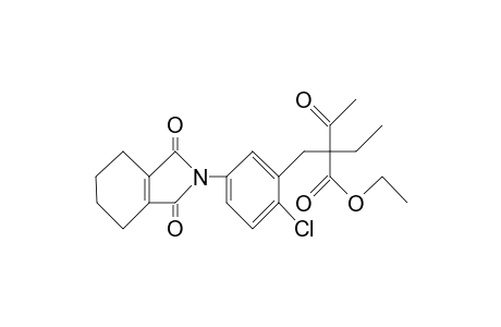 Benzenepropanoic acid, alpha-acetyl-2-chloro-alpha-ethyl-5-(1,3,4,5,6,7-hexahydro-1,3-dioxo-2H-isoindol-2-yl)-, ethyl ester