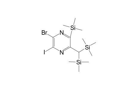 2-(Bis(trimethylsilyl)methyl)-5-bromo-6-iodo-3-(trimethylsilyl)pyrazine