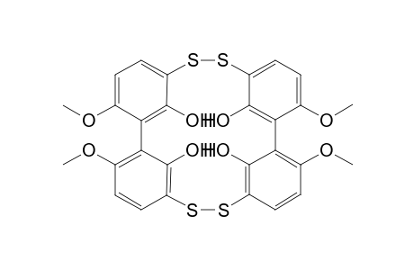 (M,M)-3,12,15,24-Tetramethoxy-7,8,19,20-tetrathiapentacyclo[19.3.1.1(2,6).1(9,13).1(14,18)]octacosa-1(25),2,4,6(26),9(27),10,12,14(28),15,17,21,23-dodecaene-25.26,27,28-tetraol2-(2-Hydroxy-6-methoxy-3-sulfanylphenyl)-3-methyloxy-6-sulfanylphenol