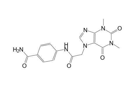 4-{[(1,3-dimethyl-2,6-dioxo-1,2,3,6-tetrahydro-7H-purin-7-yl)acetyl]amino}benzamide