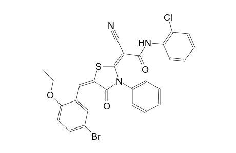 (2E)-2-[(5E)-5-(5-bromo-2-ethoxybenzylidene)-4-oxo-3-phenyl-1,3-thiazolidin-2-ylidene]-N-(2-chlorophenyl)-2-cyanoethanamide