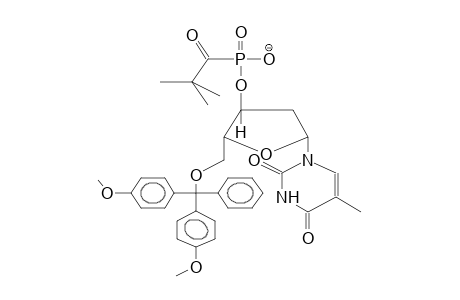 5'-DIMETHOXYTRITYLTHYMIDINE-3'-PIVALOYLPHOSPHONIC ACID, ANION