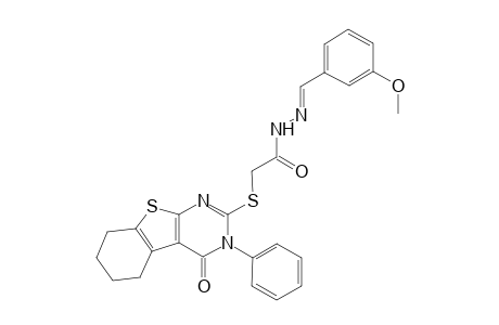 N'-[(E)-(3-methoxyphenyl)methylidene]-2-[(4-oxo-3-phenyl-3,4,5,6,7,8-hexahydro[1]benzothieno[2,3-d]pyrimidin-2-yl)sulfanyl]acetohydrazide