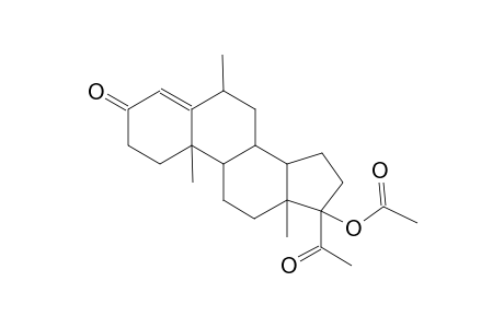 Pregn-4-ene-3,20-dione, 17-(acetyloxy)-6-methyl-, (6.alpha.)-