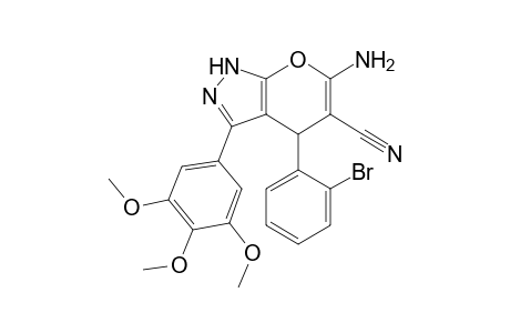 Pyrano[2,3-C]pyrazole-5-carbonitrile, 6-amino-4-(2-bromophenyl)-1,4-dihydro-3-(3,4,5-trimethoxyphenyl)-