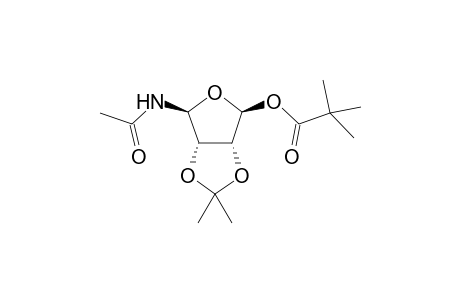 (4S)-4-O-Acetylamino-2,3-isopropylidene-1-O-pivaloyl-.alpha.,D-erythro-tetradialdo-1,4-furanose