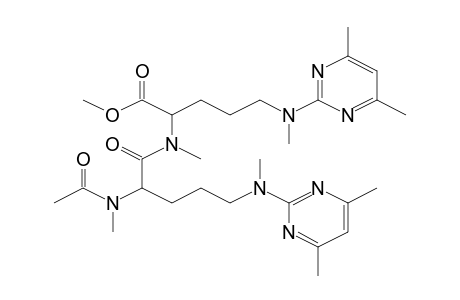 2-[[2-[acetyl(methyl)amino]-5-[(4,6-dimethyl-2-pyrimidinyl)-methylamino]-1-oxopentyl]-methylamino]-5-[(4,6-dimethyl-2-pyrimidinyl)-methylamino]pentanoic acid methyl ester