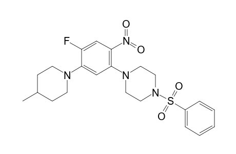 1-(benzenesulfonyl)-4-[4-fluoro-5-(4-methyl-1-piperidinyl)-2-nitrophenyl]piperazine