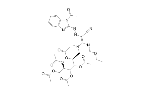 (2R,3R,4R,5S)-6-(((1E)-2-((1-acetyl-1H-benzo[d]imidazol-2-yl)diazenyl)-2-cyano-1-(((E)-ethoxymethylene)amino)vinyl)(methyl)amino)hexane-1,2,3,4,5-pentaylpentaacetate