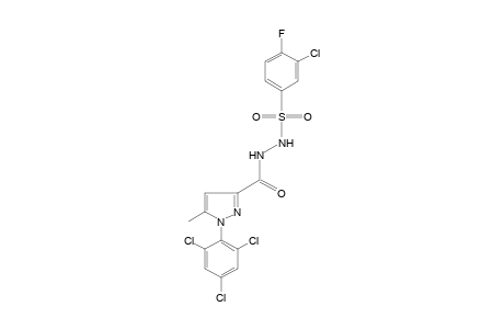 1-[(3-chloro-4-fluorophenyl)sulfonyl]-2-{[5-methyl-1-(2,4,6-trichlorophenyl)pyrazol-3-yl]carbonyl}hydrazide