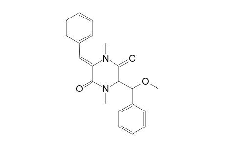 ERYTHRO-(+/-)-(Z)-6-BENZYLIDENE-3-(ALPHA-METHOXYBENZYL)-1,4-DIMETHYL-PIPERAZINE-2,5-DIONE