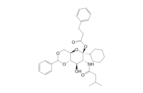 .beta.-D-Glucopyranoside, cyclohexyl 2-deoxy-2-[(3-methyl-1-oxobutyl)amino]-4,6-O-(phenylmethylene)-, 3-benzenepropanoate