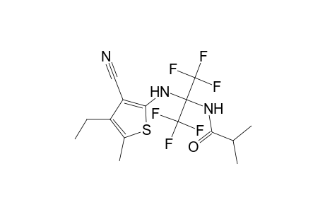 N-[1-(3-Cyano-4-ethyl-5-methyl-thiophen-2-ylamino)-2,2,2-trifluoro-1-trifluoromethyl-ethyl]-isobutyramide