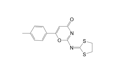 1,3-Oxazine-4(4H)-one, 2-[(1,3-dithiolan-2-ylidene)]amino-6-(4-tolyl)-