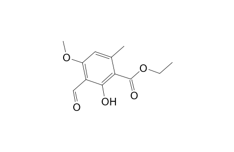 Benzoic acid, 3-formyl-2-hydroxy-4-methoxy-6-methyl-, ethyl ester