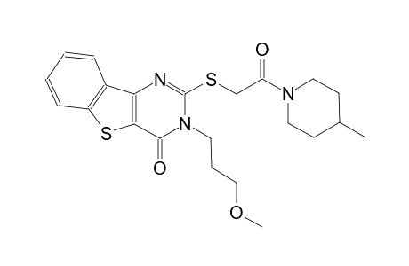 3-(3-methoxypropyl)-2-{[2-(4-methyl-1-piperidinyl)-2-oxoethyl]sulfanyl}[1]benzothieno[3,2-d]pyrimidin-4(3H)-one