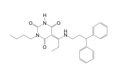 (5E)-1-butyl-5-{1-[(3,3-diphenylpropyl)amino]propylidene}-2,4,6(1H,3H,5H)-pyrimidinetrione