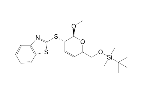 methyl 2,3,4-trideoxy-6-o-(tert-butyldimethylsilyl)-2-S-(2-benzothiazolyl)-2-thio-.alpha.-d-threo-hex-3-enopyranoside
