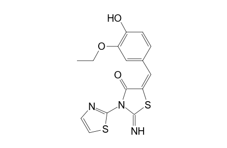 (5E)-5-(3-Ethoxy-4-hydroxybenzylidene)-2-imino-3-(1,3-thiazol-2-yl)-1,3-thiazolidin-4-one