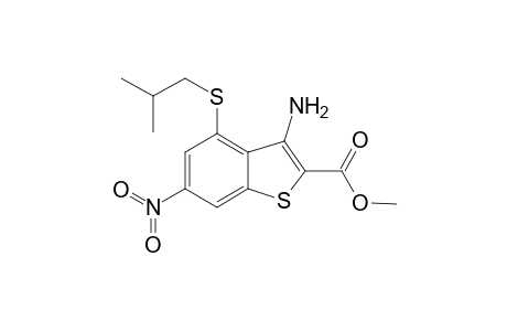 3-Amino-4-isobutylsulfanyl-6-nitro-benzo[b]thiophene-2-carboxylic acid methyl ester