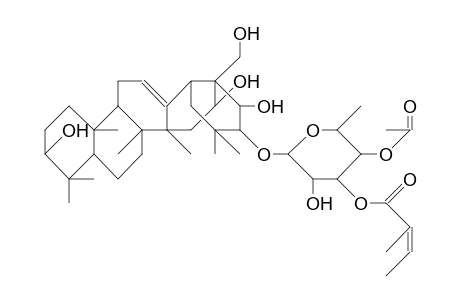 21-O-(4-O-Acetyl-3-O-angeloyl).beta.-D-fucopyranosyl-theasapogenol-B