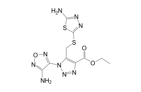 1H-1,2,3-triazole-4-carboxylic acid, 1-(4-amino-1,2,5-oxadiazol-3-yl)-5-[[(5-amino-1,3,4-thiadiazol-2-yl)thio]methyl]-, ethyl ester