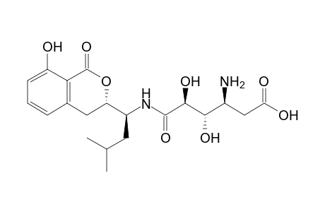 3S-amino-5-{[1S-(3S,4-dihydro-8-hydroxy-1-oxo-1H-2-benzopyran-3-yl)-3-methylbutyl]carbamoyl}-4S,5S-dihydroxyvaleric acid