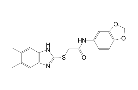 N-Benzo[1,3]dioxol-5-yl-2-(5,6-dimethyl-1H-benzoimidazol-2-ylsulfanyl)-acetamide