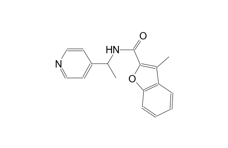 3-methyl-N-[1-(4-pyridinyl)ethyl]-1-benzofuran-2-carboxamide