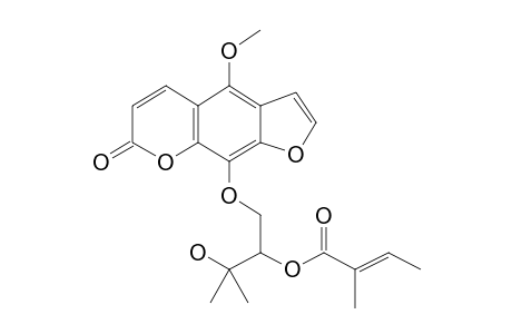 3-Hydroxy-1-((4-methoxy-7-oxo-7H-furo[3,2-G]chromen-9-yl)oxy)-3-methylbutan-2-yl (E)-2-methylbut-2-enoate