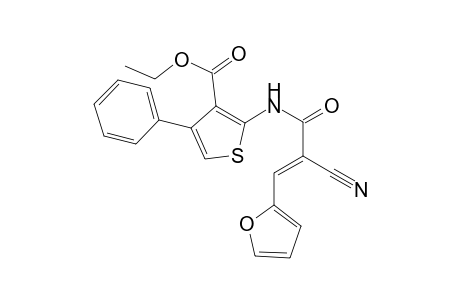 2-[[(E)-2-cyano-3-(2-furanyl)-1-oxoprop-2-enyl]amino]-4-phenyl-3-thiophenecarboxylic acid ethyl ester