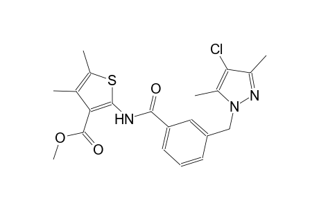 methyl 2-({3-[(4-chloro-3,5-dimethyl-1H-pyrazol-1-yl)methyl]benzoyl}amino)-4,5-dimethyl-3-thiophenecarboxylate