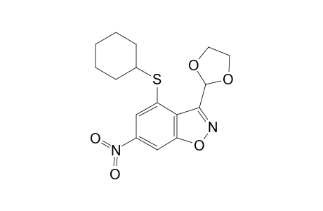 4-Cyclohexylsulfanyl-3-[1,3]dioxolan-2-yl-6-nitro-benzo[d]isoxazole