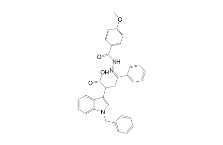 (4Z)-2-(1-Benzyl-1H-indol-3-yl)-4-[(4-methoxybenzoyl)hydrazono]-4-phenylbutanoic acid