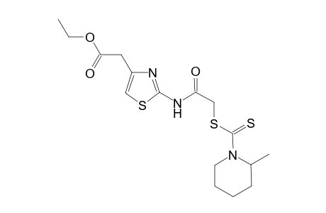Ethyl 2-[2'-(2"-methyl-1"-piperidinyl)thiocarbamoyl]thio]acylamino]-thiazol-4-acetate