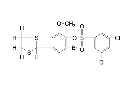 2-bromo-4-(1,3-dithiolan-2-yl)-6-methoxyphenol, 3,5-dichlorobenzenesulfonate