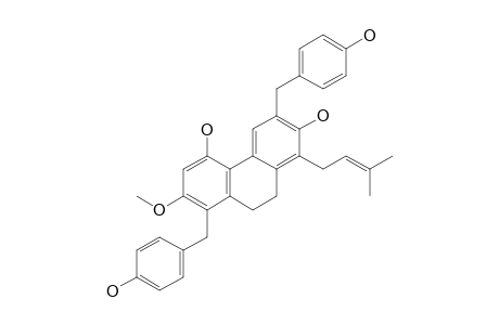 Sinensol-F;1,6-di-(4-hydroxybenzyl)-2-methoxy-4,7-dihydroxy-8-isopentyl-9,10-dihydrophenantrene