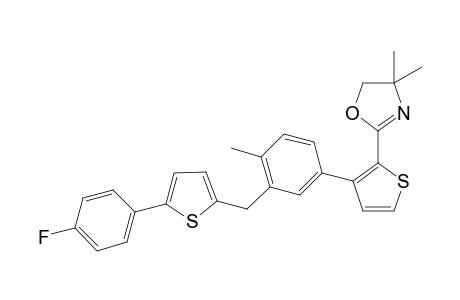 2-(3-(3-((5-(4-Fluorophenyl)thiophen-2-yl)methyl)-4-methylphenyl)thiophen-2-yl)-4,4-dimethyl-4,5-dihydrooxazole