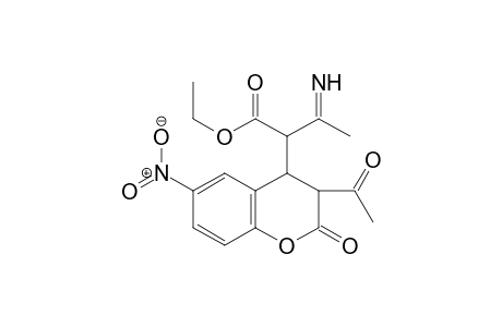 3-Acetyl-4-(2-imino-1-ethoxycarbonylpropyl)-6-nitrochroman-2-one