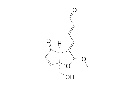 (3aS*,6aS*)[(E)-[3-(4-Oxo-pent-2-(E)-enylidene]-6a-(4-hydroxymethyl)-2-methoxy-2,3,3a,6a-tetrahydro[4Hcyclopenta[b]furan]-4-one