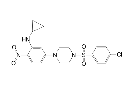 benzenamine, 5-[4-[(4-chlorophenyl)sulfonyl]-1-piperazinyl]-N-cyclopropyl-2-nitro-