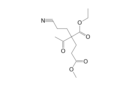 2-acetyl-2-(2-cyanoethyl)glutaric acid, 1-ethyl methyl ester