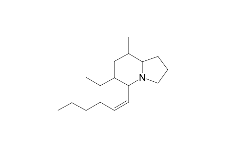 8-Methyl-6-ethyl-5-(hexenyl)-indolizidine